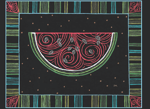 [BBL03] BBL03 - 3.5 x 5 Slice of Summer Watermelon Note Cards