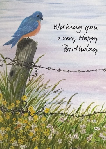 [BA102] BA102 - Happy Birthday Bluebird Card¬†¬†