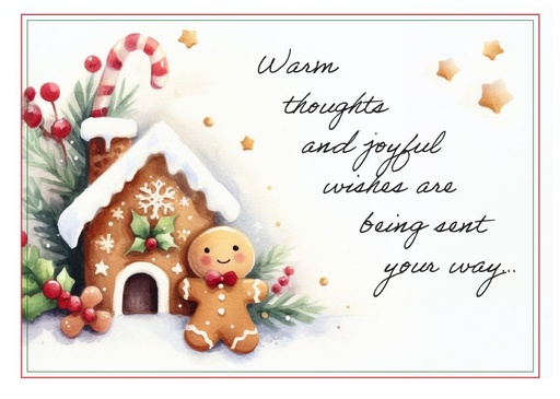 [C785] C785 - Joyful Wishes Gingerbread Christmas Card¬†¬†