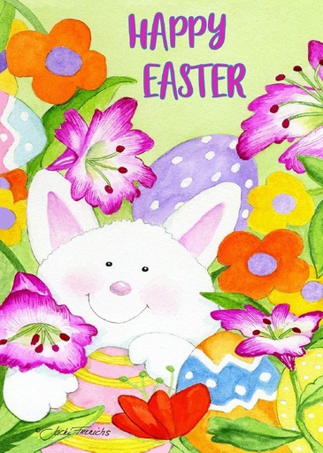 [EJ703] EJ703 - Easter Bunny with Flowers Card¬†¬†