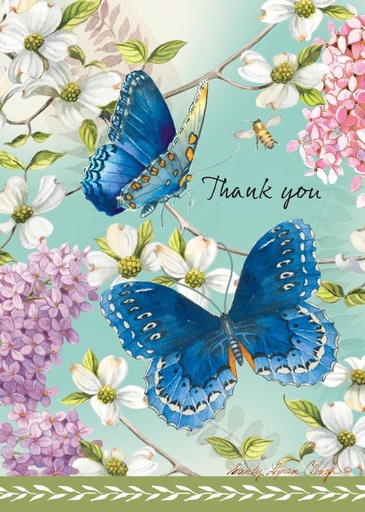 [T3304] T3304 - Thank You Card With Butterflies¬†¬†