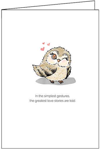 [V7844687] V7844687 - Whimsical Owl Valentine's Day Card with Hearts