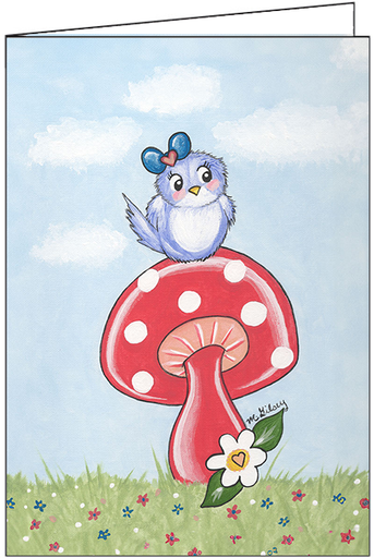 [V7844689] V7844689 - Valentine's Day Bird on a Mushroom