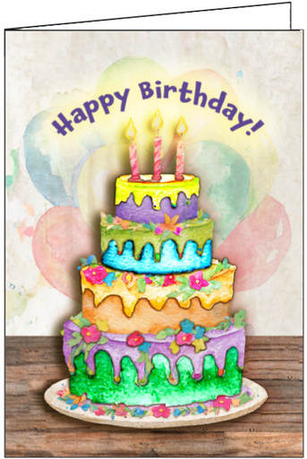 [B129] B129 -  Happy Birthday Celebrate with Cake