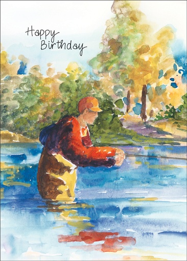 [B4108] B4108 - Birthday - Fly Fisherman