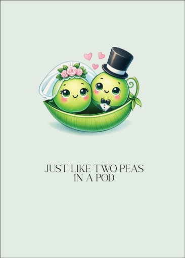 [W407] W407 - Two Peas Wedding Card